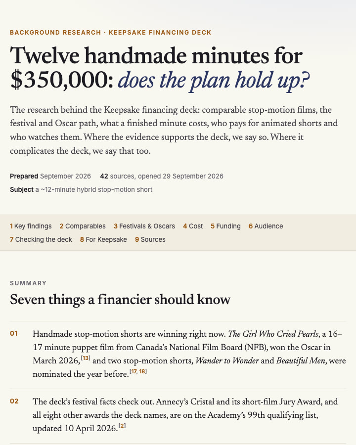 Keepsake research report