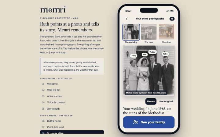 Memri clickable app prototype